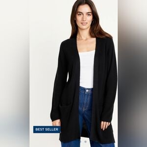 Old Navy Open-Front Longline Cardigan Sweater Black
